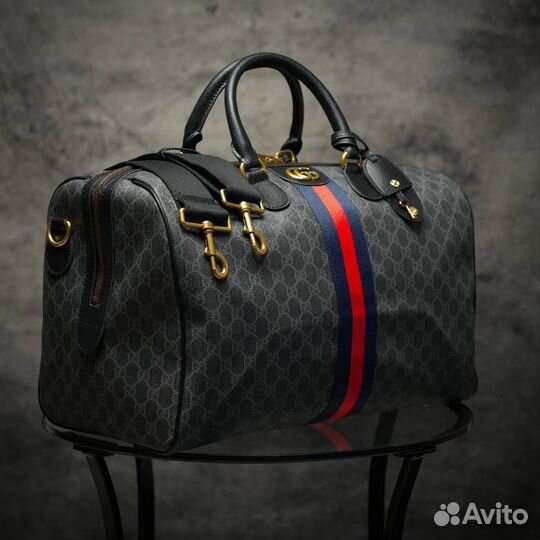 Дорожная сумка gucci натуральная кожа