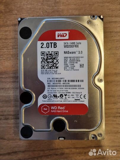 Жесткий диск 2 тб WD RED SATA3