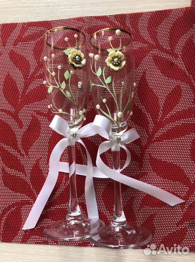 Бокалы для шампанского ручная работа