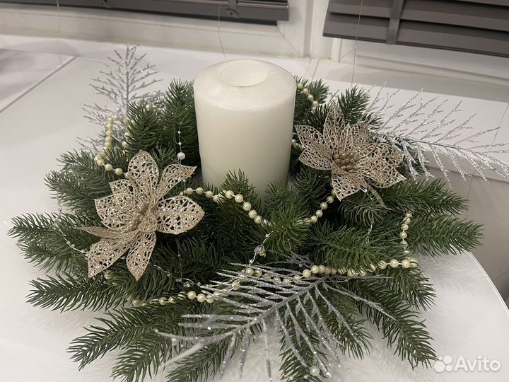 Новогодний рождественский венок D53 cm украшение