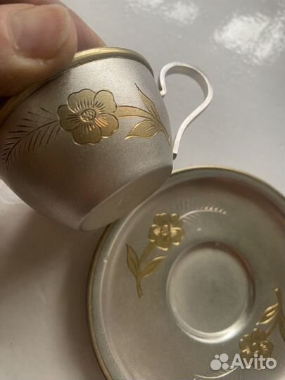 Кофейная пара позолоченная