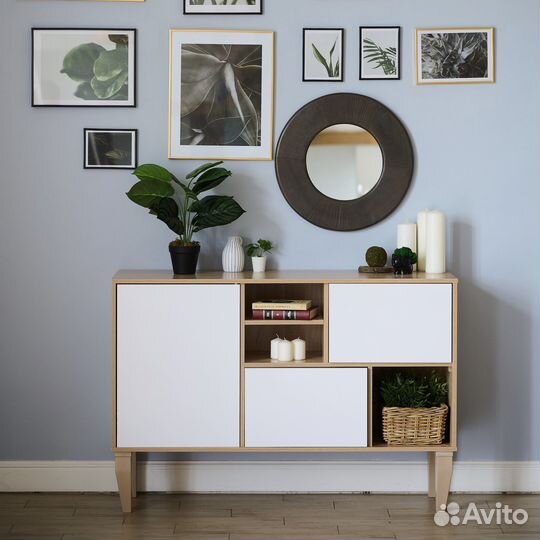 Деревянное круглое зеркало