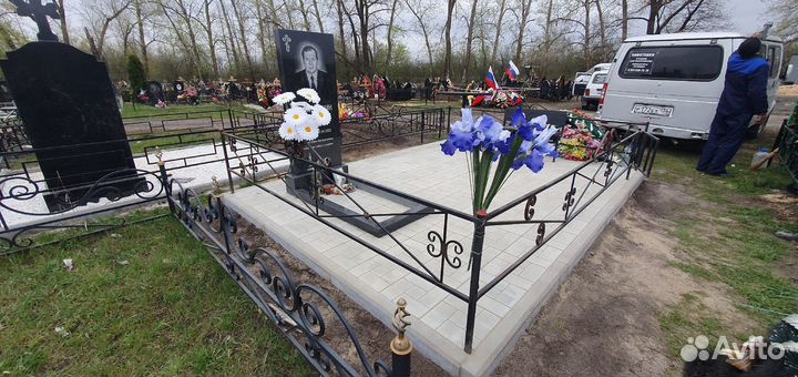 Благоустройство могил/ Памятники/ Плитка/ Ограды