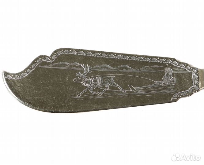 Серебряный сервировочный нож-лопатка. Швеция, 1966