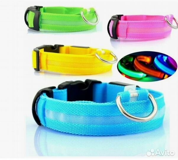 Светящийся ошейник для собак с USB проводом