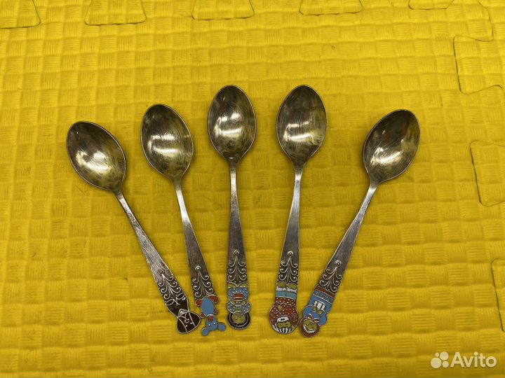 Ложки чайные мельхиор / эмаль И.6880