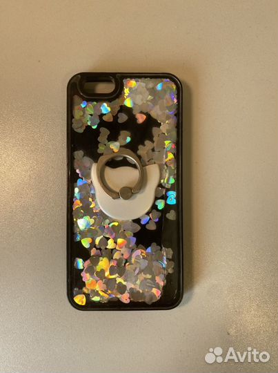 Чехол с блестками + попсокет на Айфон 6 s