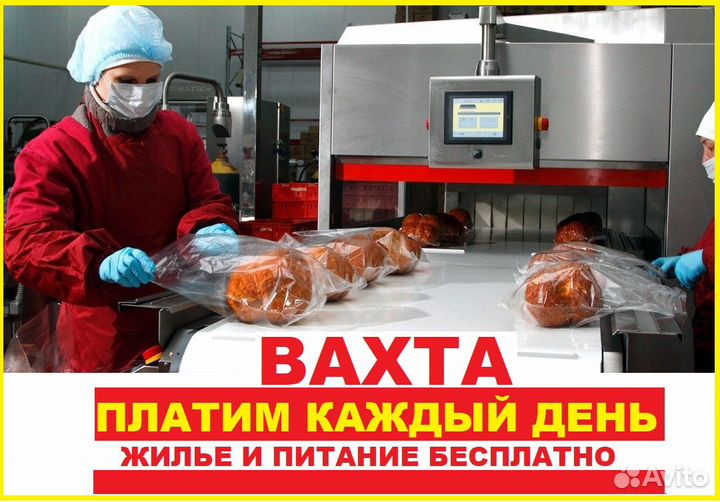 Разнорабочие Ежедневная оплата Вахта