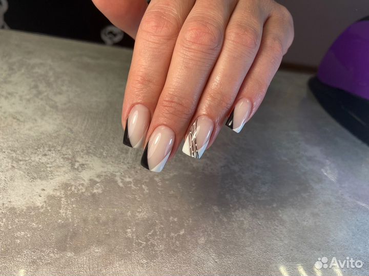Маникюр с покрытием, наращивание ногтей