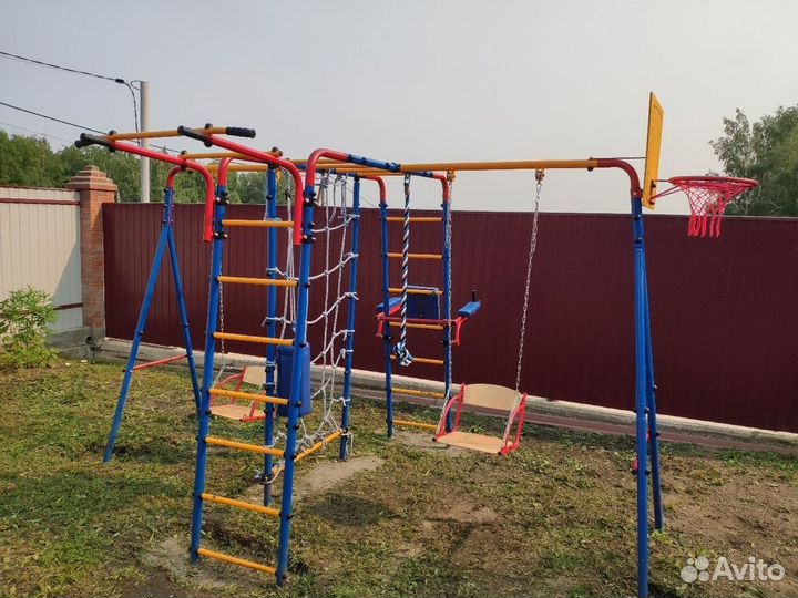 Дск Юный Атлет Уличный-Плюс с 2 качелями и сеткой