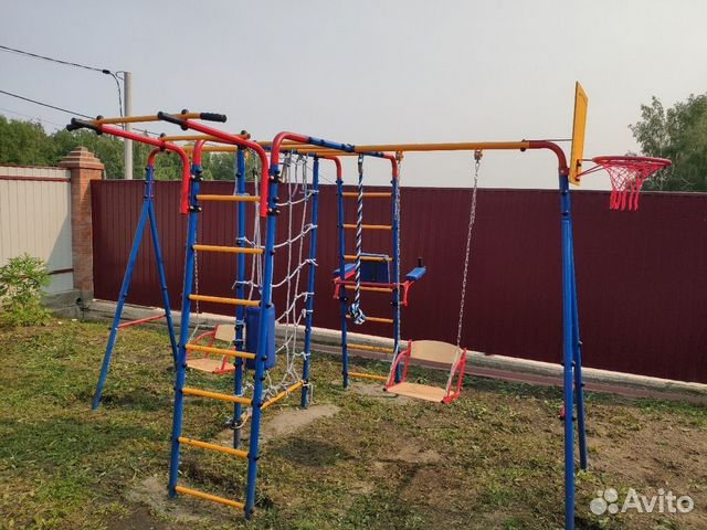 Дск Юный Атлет Уличный-Плюс с 2 качелями и сеткой