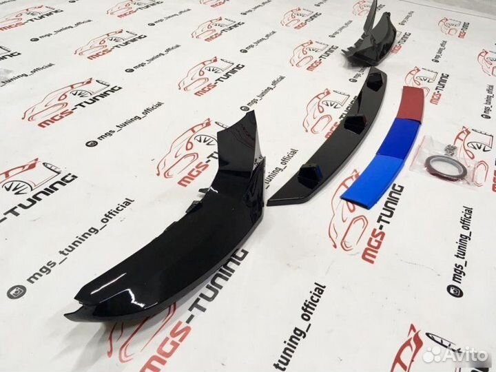 Губа BMW 5 series G30 M5-style черный глянец