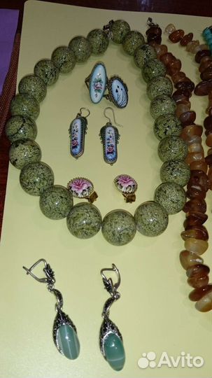 Бусы, браслеты, серьги СССР, натуральные камни