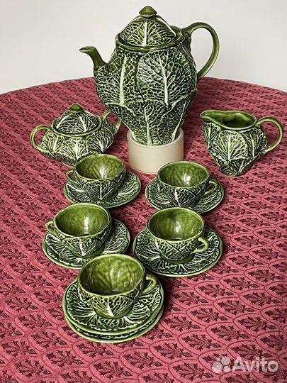 Керамика сервиз кофе Португалия Капустный лист пос