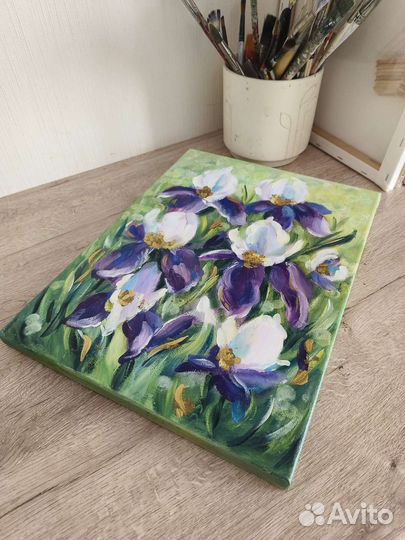 Картина маслом с цветами