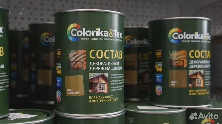 Состав деревозащитный Colorika&Tex, калужница, 0.8