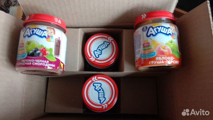 Детское питание пюре фруктовое и молоко