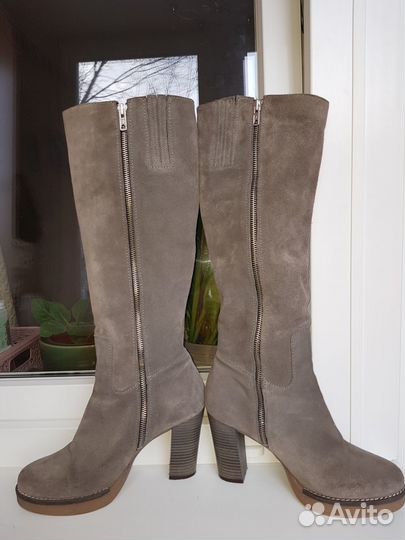 Сапоги осенние из натуральной замши, разм.39