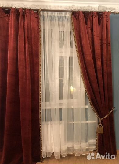Шторы бархатные с прихватами