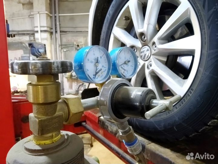 Заправка азотом пневмоподвески touareg