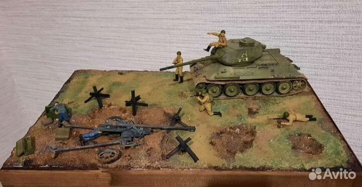Диорама 1/35.Советский Т-34 и экипаж