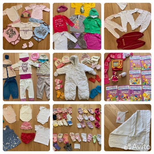 Пакет огромный одежды для девочки 0-18 м