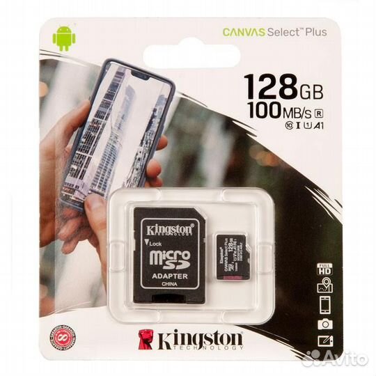 Карта памяти microsdhc 128Gb Kingston Class 10 + a