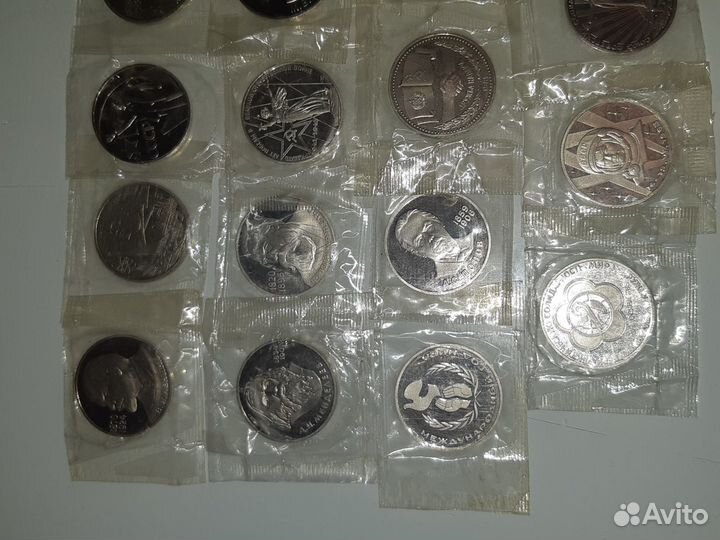 Полный набор 1 рубль пруф СССР 