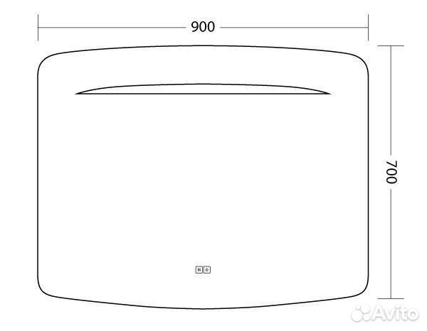 Зеркало с подсветкой Art&Max Gina AM-Gin-900-700-DS-F-H 90x70