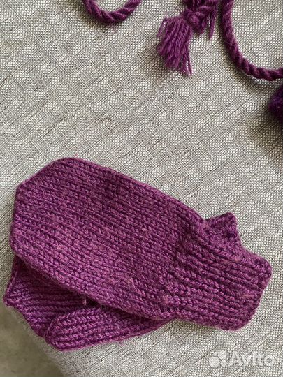 Комплект шапка, шарф, варежки