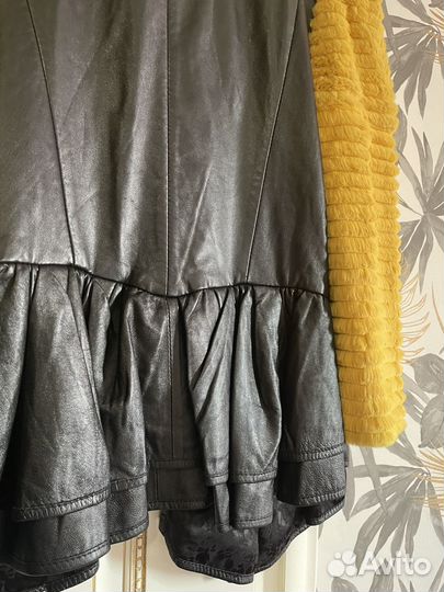 Куртка эксклюзив из натурпльный кожи с мехом