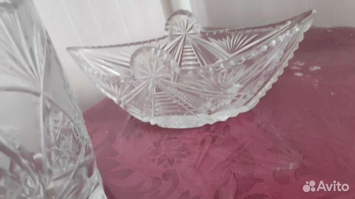 Посуда глиняная, хрустальная