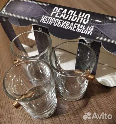 Набор рюмок с настоящей пулей 