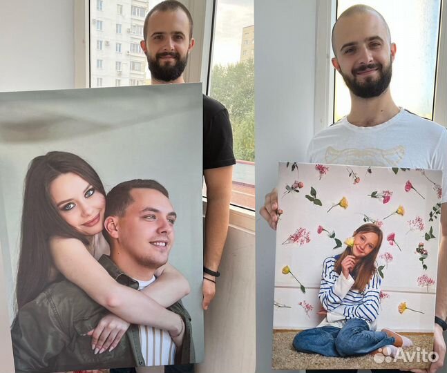 Портрет по фото на холсте
