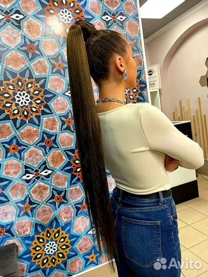 Хвост шиньон. Гладкий хвост