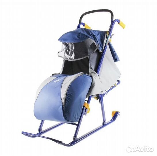 Детские санки с колесами Ника