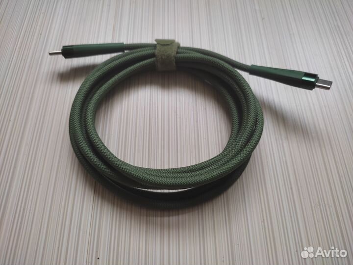 Кабель новый type C - type C 100W Green