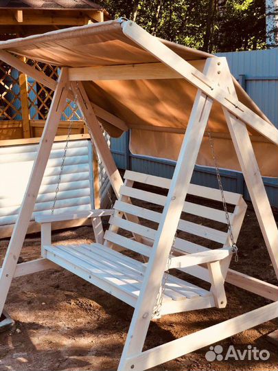 Садовые Качели из дерева 2 х местные