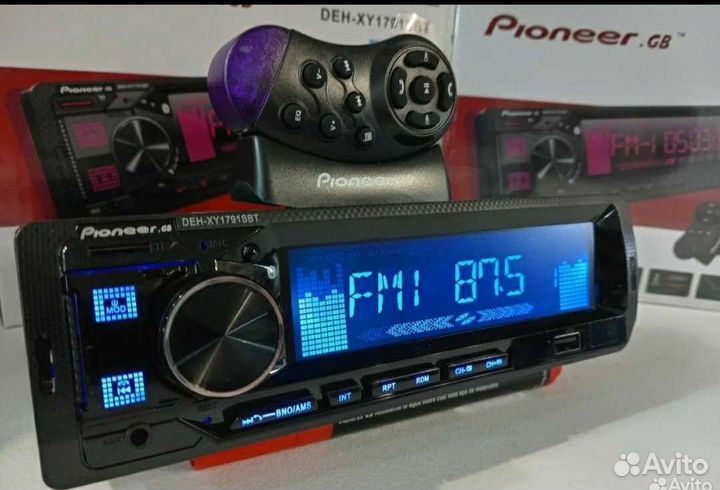 Магнитола Pioneer с bluetooth новая с пультом