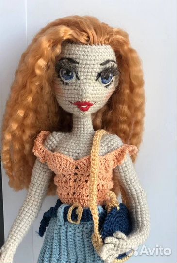 Кукла Барби анатомическая вязаная крючком