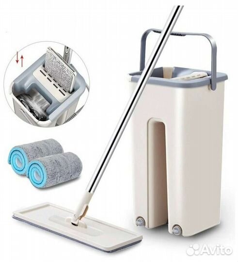 Швабра с ведром 6л с отжимом scratch cleaning mop