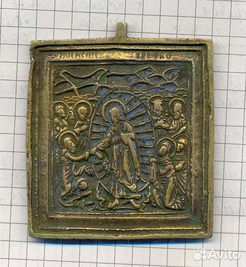 Иконка воскресение христово медь 10