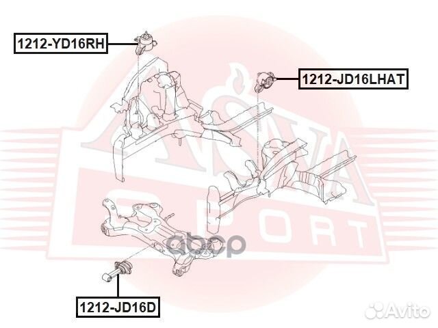 Опора двигателя 1212-YD16RH asva