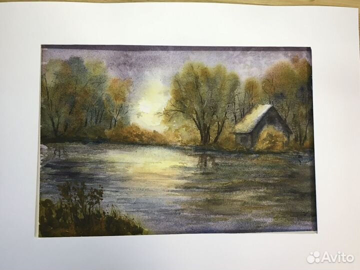 Акварель, картина акварелью,пейзаж,цветы,живопись