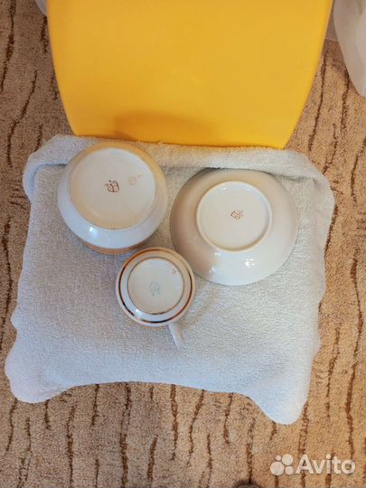 Чашка с блюдцем СССР сахарница