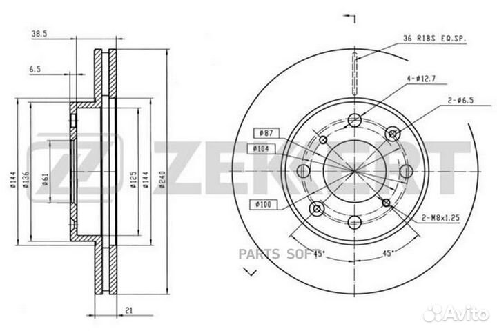Диск торм. перед. Honda Civic V 91- zekkert BS5686