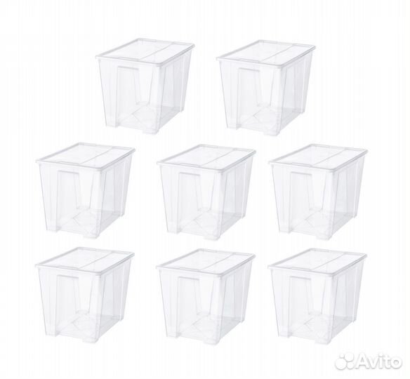 Контейнеры с крышкой икеа самла (новые), 65л 8 шт