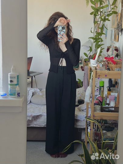 Топ шторка befree и брюки Lime xxs чёрные