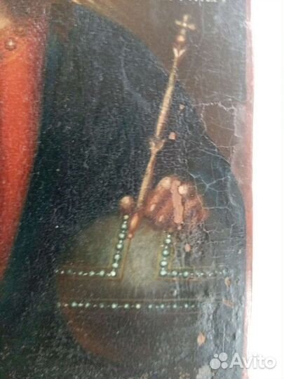 Икона Спас масло 19 век без вмешательств