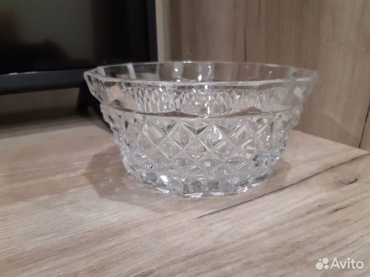 Салатница хрустальная ромбиками СССР